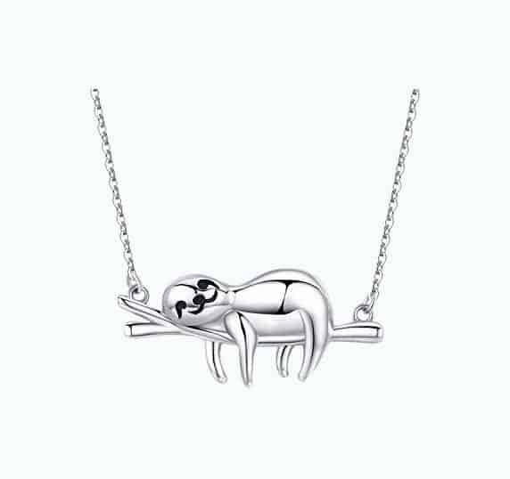 Sloth Necklace Sterling Silver