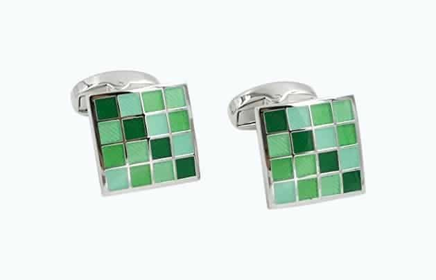 Jade And Coral Green Cufflinks