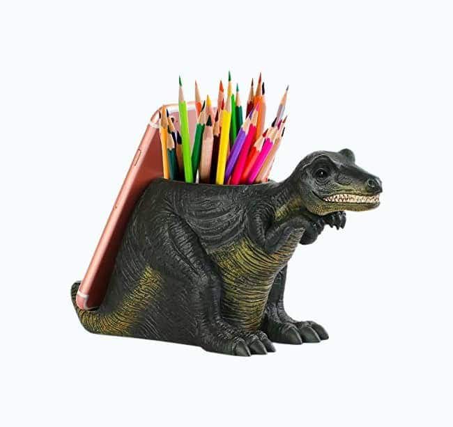 Dinosaur Pencil Holder with Phone Stand