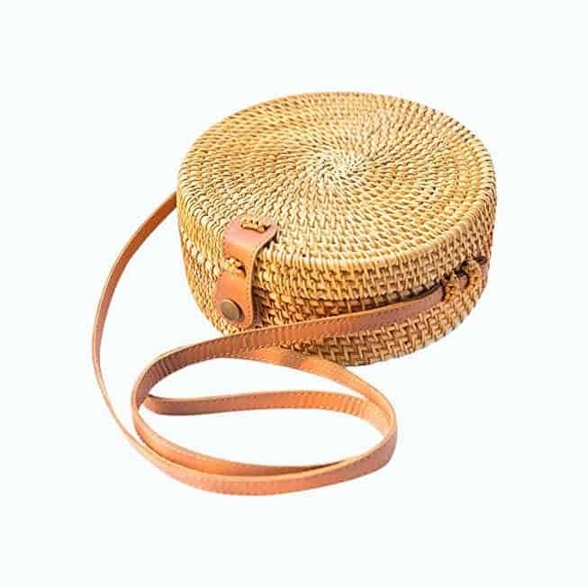 Handwoven Round Rattan Bag