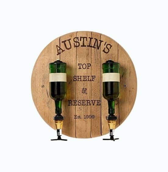 Custom Bourbon Barrel Double Liquor Dispenser