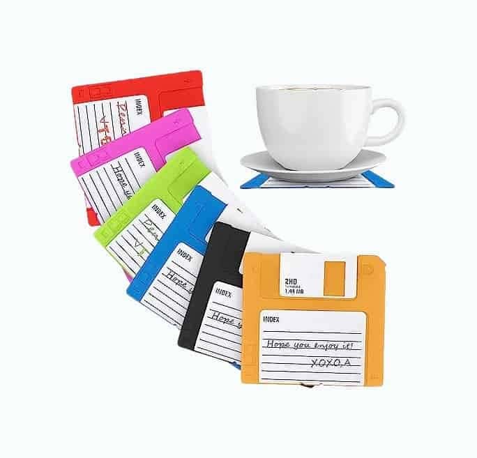 Silicone Floppy Disk Coaster Set