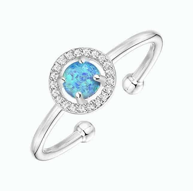 14K Gold Plated Cute Opal Ring