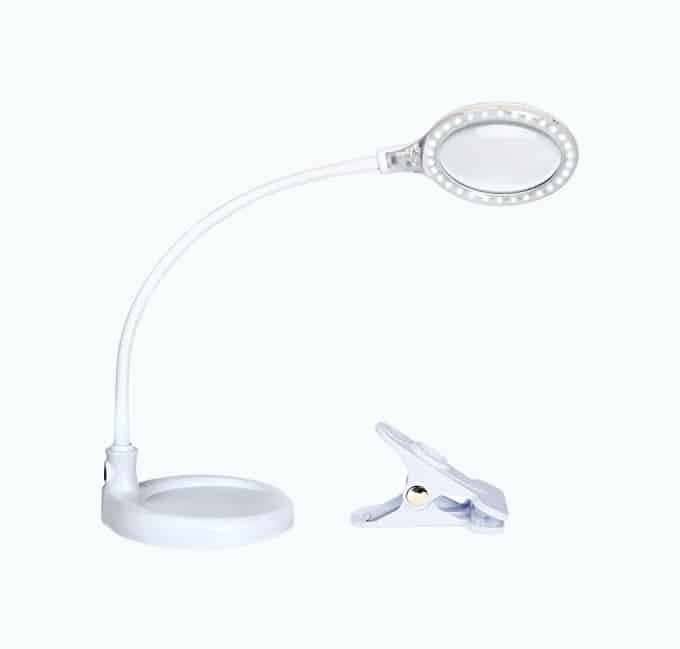 Magnifying Glass Lamp with Base Stand & Clamp