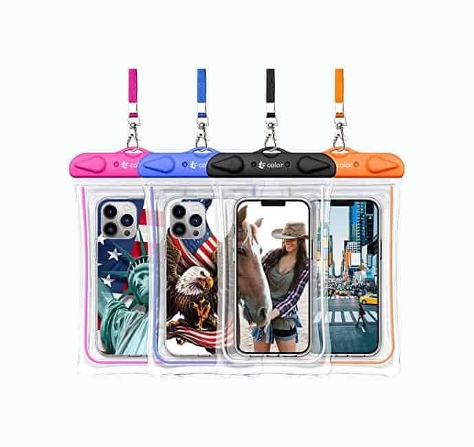 4 Pack Transparent PVC Waterproof Phone Pouch