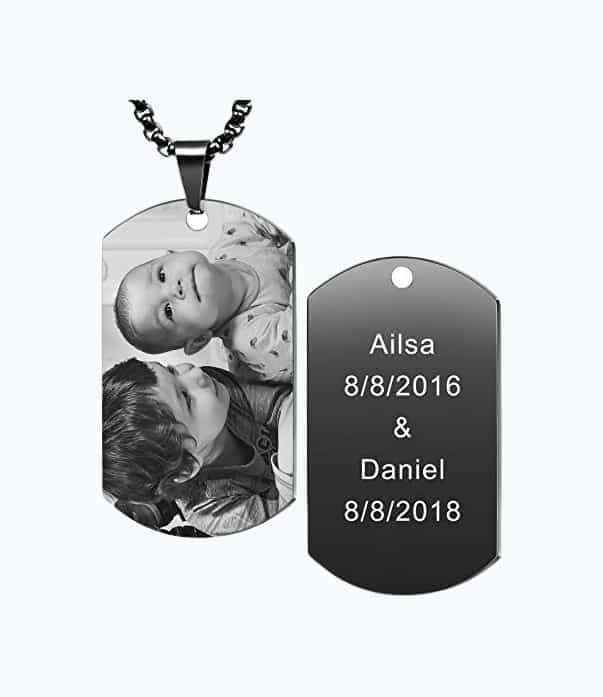 Personalized Dog Tag Pendant Necklace Engraving