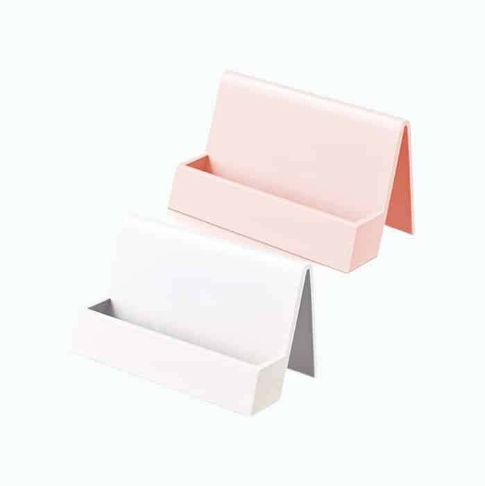 2 Pieces Business Card Holder for Desk