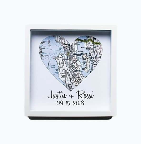 Heart Map Framed Art