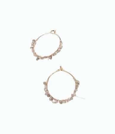 Pink Rough Diamond Hoop Earrings