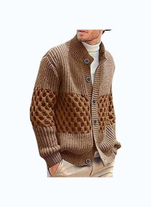 Men’s Cable Knitted Chunky Cardigan