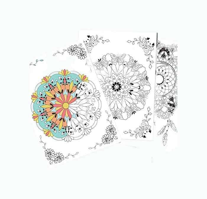 Mandala Coloring Postcards Set