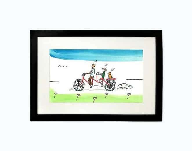 Personalized Family Tandem Bike Art