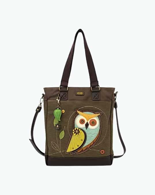 Owl Striped Tote Bag