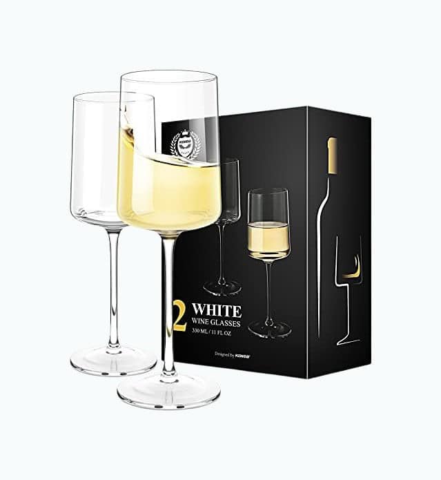 Hand Blown White Wine Glasses