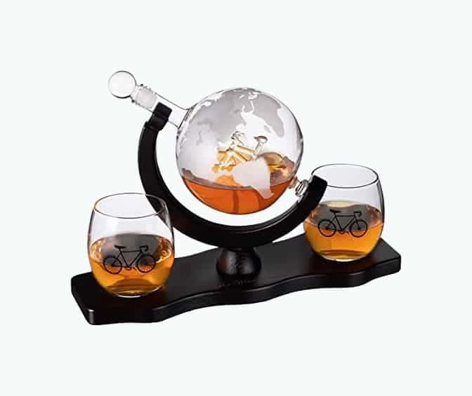 Bicycle Whiskey Decanter Set