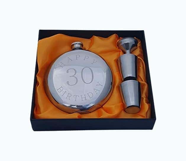 30th Birthday Flask Gift Set