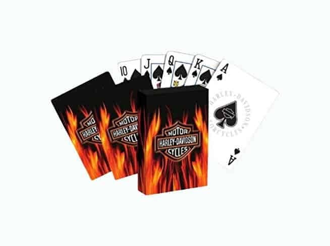 Harley-Davidson Flaming Bar & Shield Standard Playing Cards