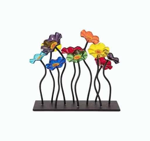 Glass Flower Garden Centerpiece