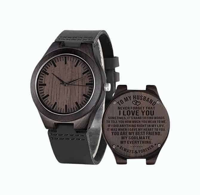 Engraved Men’s Wooden Watch