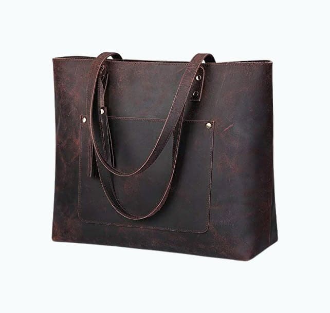 Vintage Leather Tote Bag