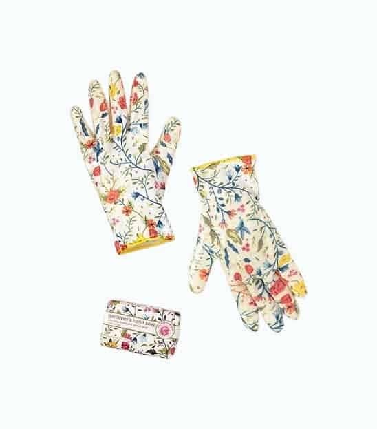 Floral-Printed Weeder Glove Spa Set