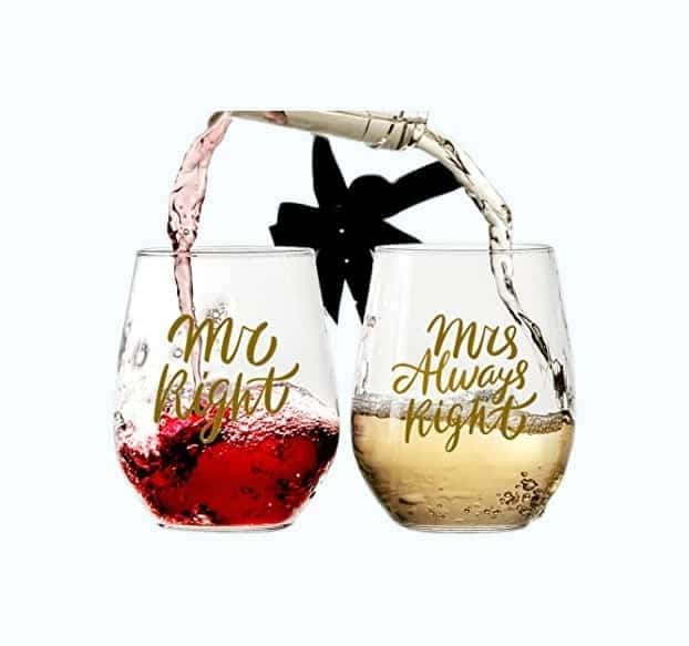 Mr Right & Mrs Always Right Wine Glasses