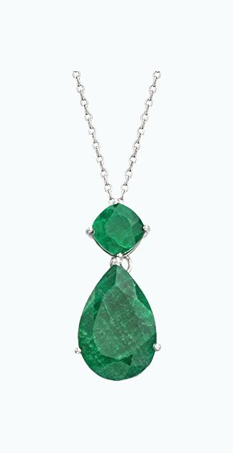 Ross-Simons Emerald Pear-Shaped Pendant Necklace