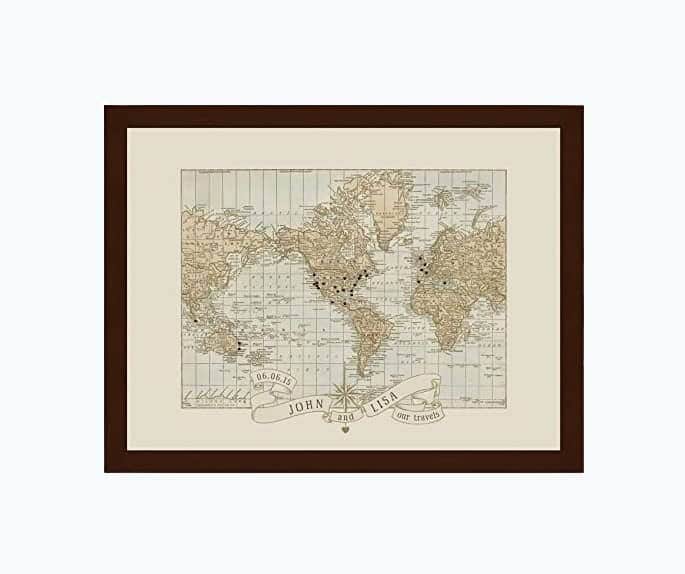 Anniversary Push Pin World Map