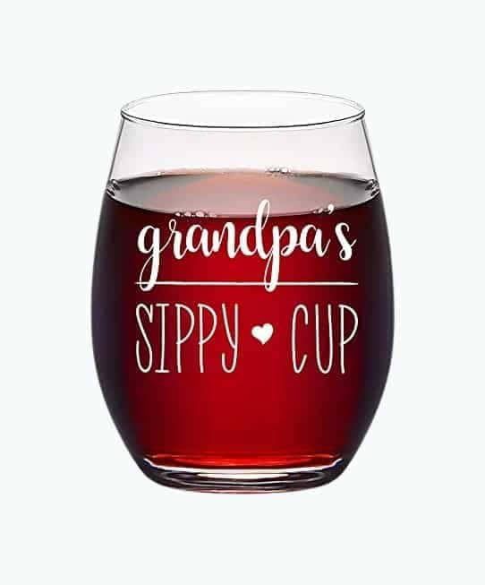 Funny Grandpa Wine Glass