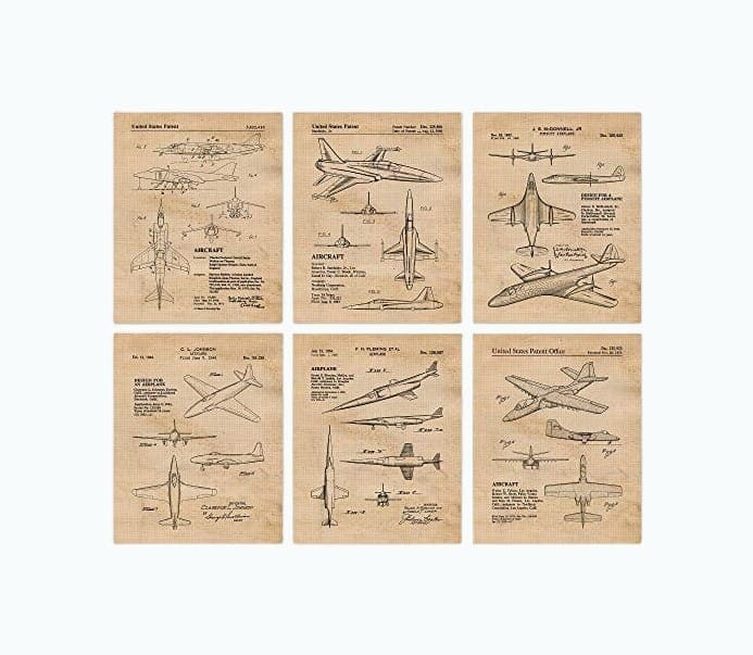 Vintage Airplanes Patent Prints