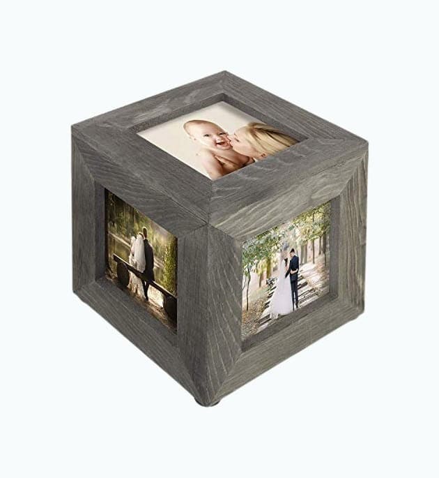 Gray Wood Picture Keepsake Box