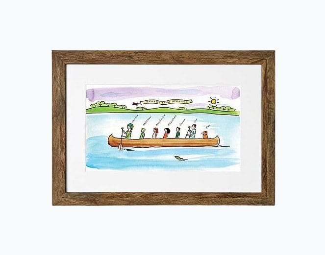 Personalized Family Canoe Art