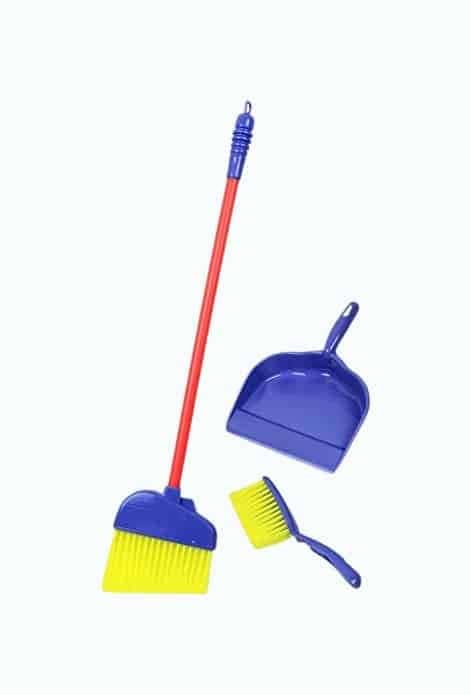 Pretend Play Kids Broom & Dustpan Set