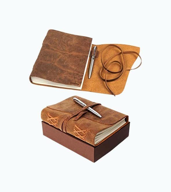 Leather Journal Notebook Gift Set with Luxury Pen