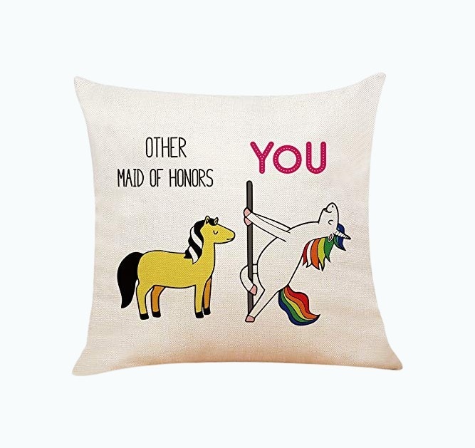 Funny Maid of Honor Pillow Cover