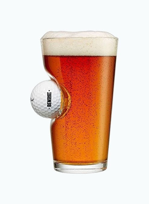 Pint Glass with Real Golf Ball - Made in the USA