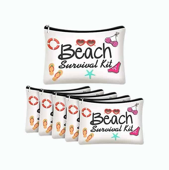 6 Pieces Beach Survival Kit Cosmetic Bag