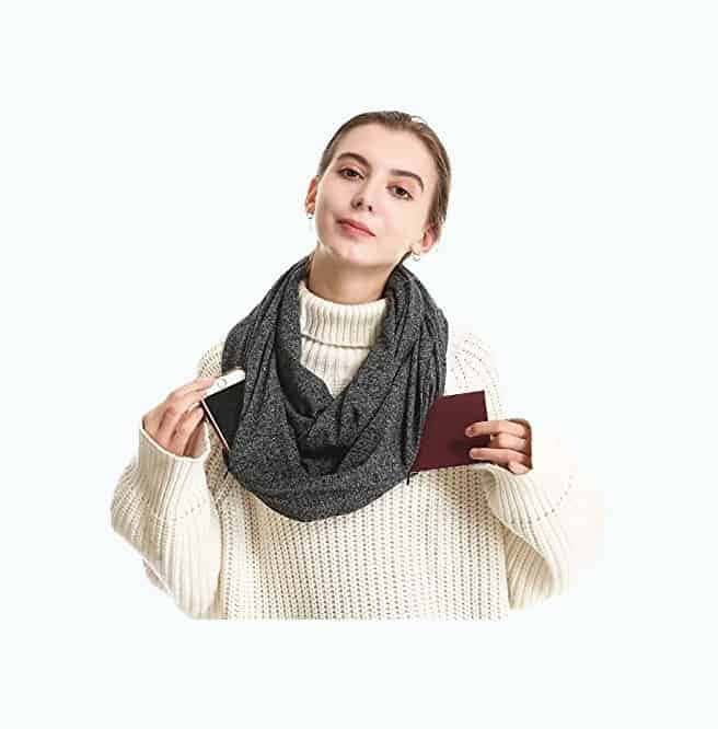 Infinity Scarf With 2 Zipper Pocket