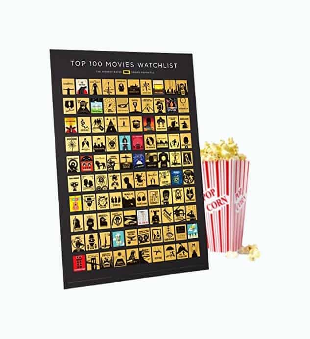 100 Movies Scratch Off Poster