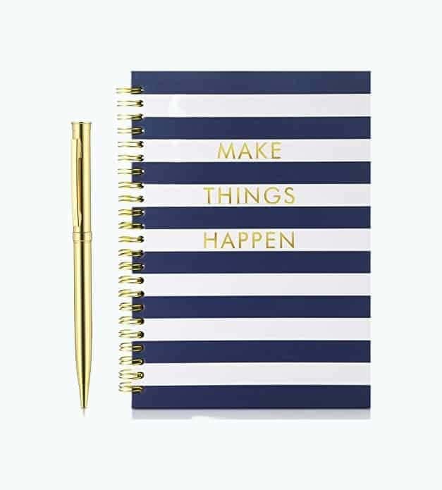 Navy Stripe Spiral Notebook