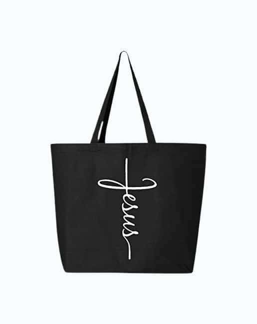 Jesus Cross Canvas Tote