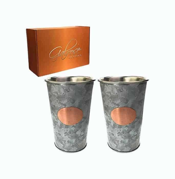 Galvanized Iron Mint Julep Cups