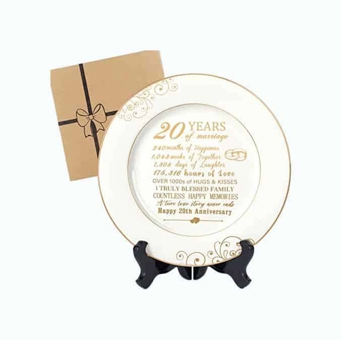 20th Anniversary Plate Decorations Gift