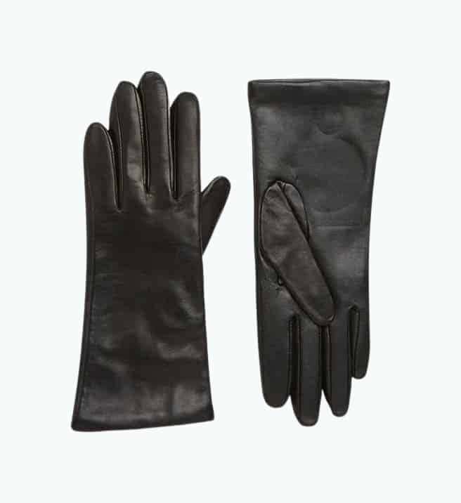 Cashmere Lined Leather Touchscreen Gloves