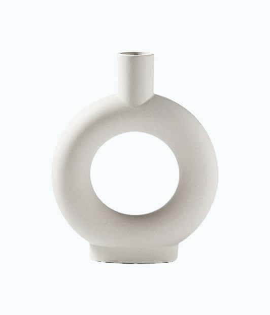 White Ceramic Vases Nordic Minimalism Style Decoration