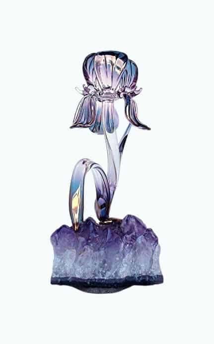 Hand Blown Iris Figurine