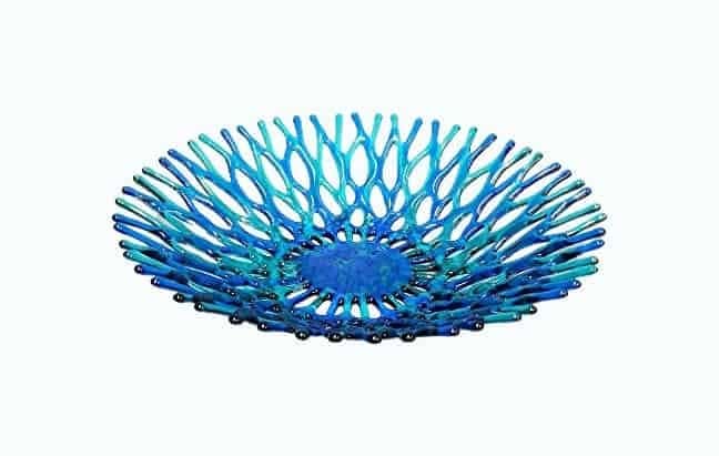 Lacy Glass Art Sea Coral Fruit Bowl