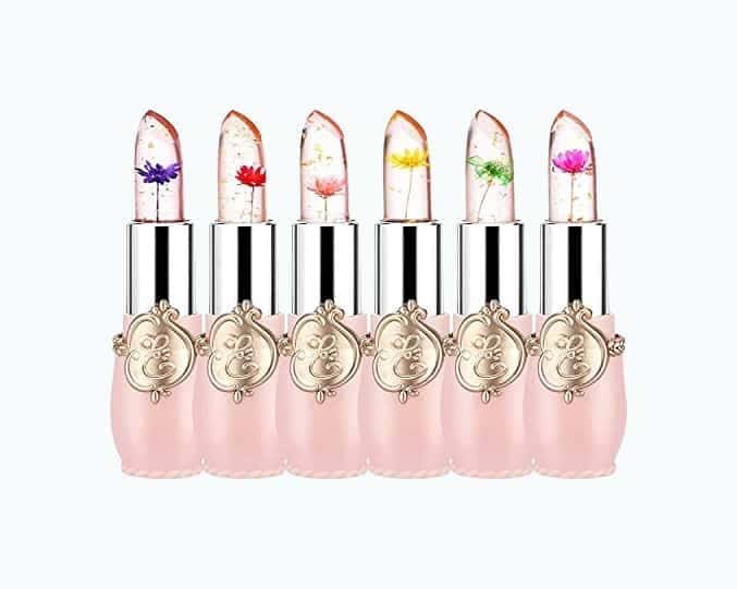 Pack of 6 Crystal Flower Jelly Lipstick