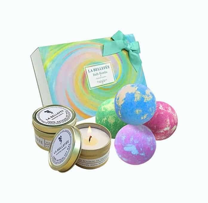 Bath Bomb & Scented Candle Gift Set