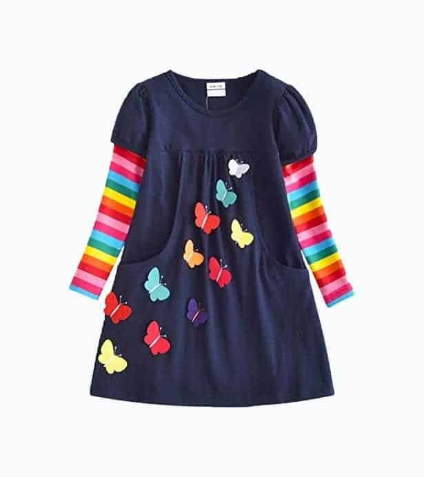 Long Sleeve Girls Butterfly Dress